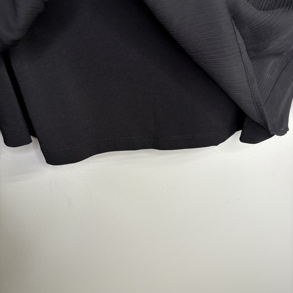 Susan Graver Artisan Women Blouse 12 Black Velvet Velour Chiffon Cocktail Mature - Picture 6 of 11